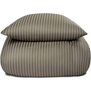 Dobbelt sengetøj i 100% Bomuldssatin - 200x220 cm - Oliven ensfarvet sengesæt - Borg Living sengelinned