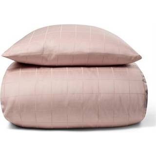Sengetøj til dobbeltdyne 200x200 cm - Blødt, jacquardvævet bomuldssatin - Check rosa - By Night sengesæt