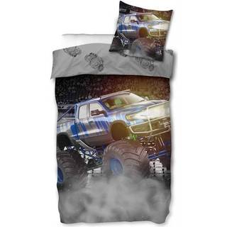 Børnesengetøj - 140x200 cm - Monstertruck - Sengesæt i 100% bomuld - Sengetøj til børn