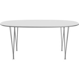 Fritz Hansen - B616 Superellips, 100x170 cm, Laminat, Vit, Krom - Spiseborde - Arne Jacobsen,Bruno Mathsson,Piet Hein - Hvid - Metal/Træ