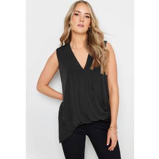 Lts Tall Black Asymmetric Wrap Top 22-24 Lts | Tall Women's Going Out Tops