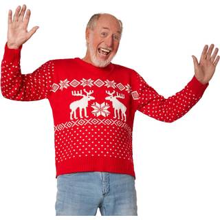 Julesweater Snebyger rød-hvid - XL