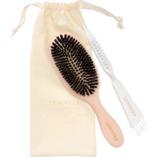 Lenoites Hair Brush Wild Boar With Pouch And Cleaner Tool Blush