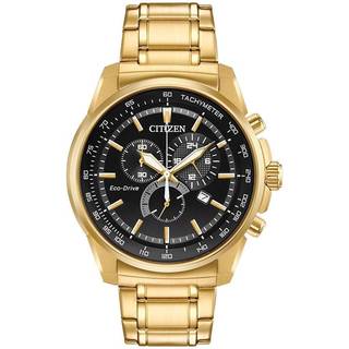 Citizen AT2372-50E Gold Tone Eco-Drive Chronograph Bracelet Watch - W38113