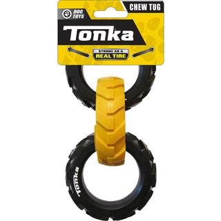 Tonka gummi 3-ring slæbebånd legetøj letvægtsholdbar og vandafvisende 7,5 tommer til mellemstore/store racer enkelt enhed gul/sort
