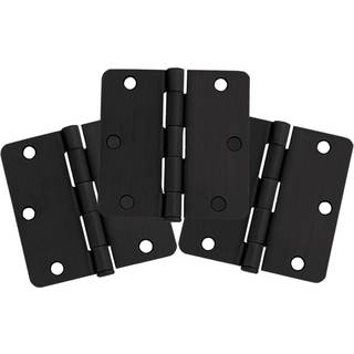 Design House 188888 3-Pack 3,5-tommer 1/4-tommer radius hj?rne h?ngsel matte sort 3 stykke