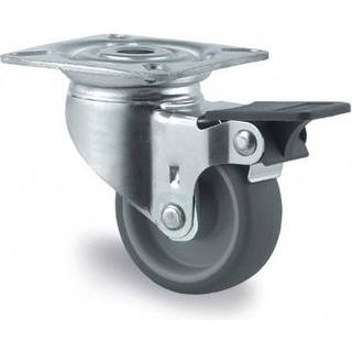 Tente 2477PJO125P50 Hjul Termogummi, bremse, plade 77x67 mm 125 mm