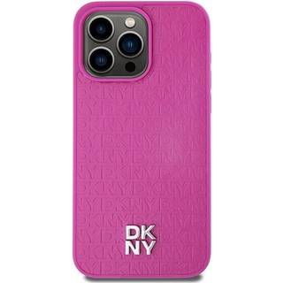iPhone 15 Pro DKNY Repeat Pattern Stack Logo Cover - MagSafe-kompatibel - Pink