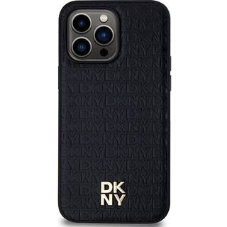 iPhone 15 Pro DKNY Repeat Pattern Stack Logo Cover - MagSafe-kompatibel - Sort