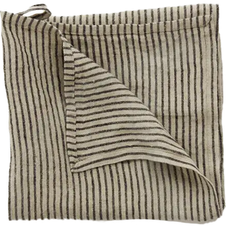 Olsson & Jensen Stripe viskestykke i linned 45x65 cm Sort-sand