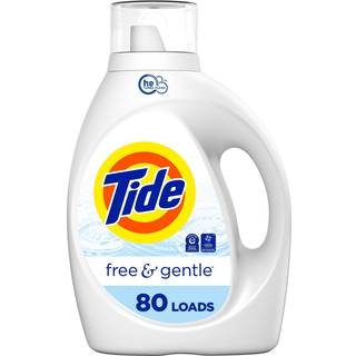 Tide Free & Gentle Liquid Vaskeri Detergent 80 belastninger 105 fl oz