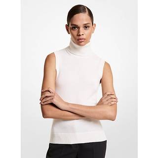 MK Cashmere Sleeveless Polo neck - White - Michael Kors - L
