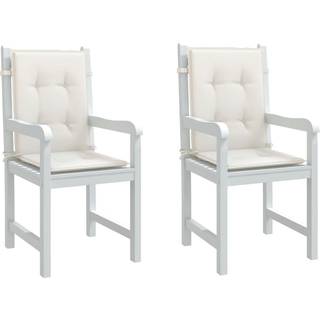 Stolehynder Med Lav Ryg Stof Lysegrå - 2 / meleret cremefarvet / 100 x 50 x 4 cm