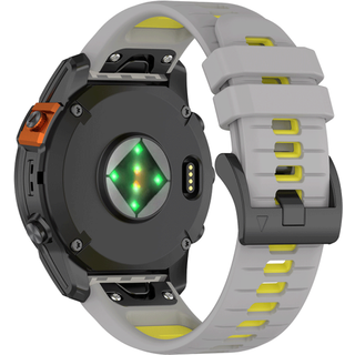 Essentials Tofarvet Silikone Urrem til Garmin 26 mm. Quickfit-Hvid/Sort - 01