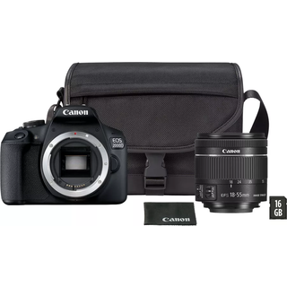 Canon EOS 2000D 18-55mm IS II + SB130 Bag + 16GB SD Card