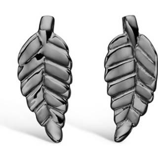 BLOSSOM blad ørestikker i mat sort sølv