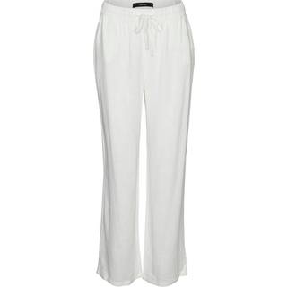 Line Linen Mix Bukser, Snow White, M