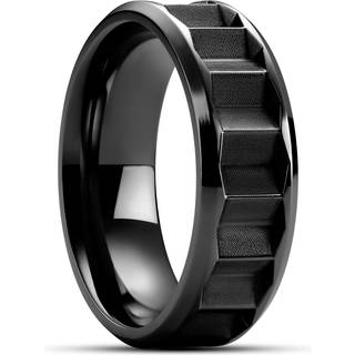 Hyperan | 8 mm Sort Titanium Prisme Ring