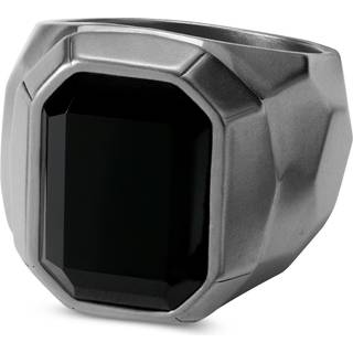 Jax Sort Sten Signetring i Stål