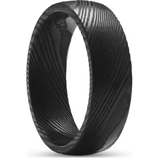 Fortis | 7 mm Sort Damaskus Stål Court Ring