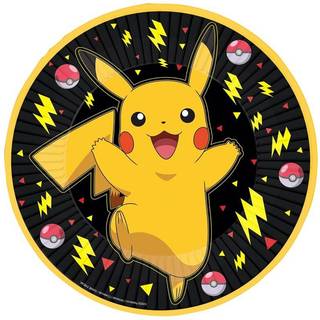 Pokemon paptallerkner 8 stk. - Pikachu