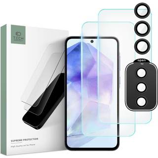 Samsung Galaxy A55 (5G) Tech-Protect Supreme Beskyttelsessæt med Skærmbeskyttelse og Kameralinsebeskyttelse - Gennemsigtig