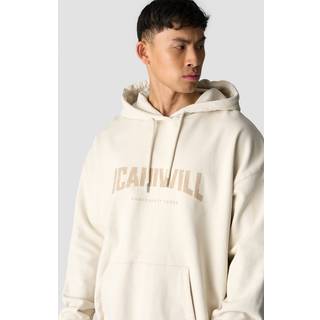 Revive Oversized Hoodie Print Men Light Beige