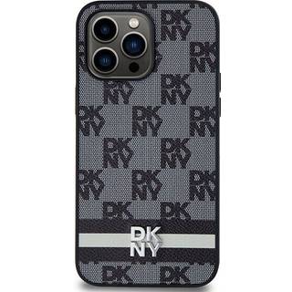 iPhone 15 Pro Max DKNY Ternet Mønster og Stribe Cover - Sort