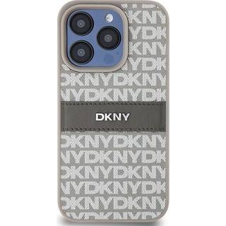 iPhone 15 Pro Max DKNY Repeat Pattern Tonal Stripe Cover - Beige