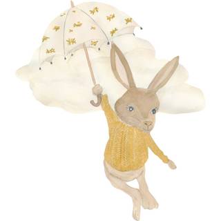 That's Mine - Wallsticker Emma the umbrella flyer - Brown