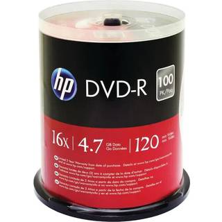HP DVD-R 4,7 GB 16x hvid inkjet udskrivbar 100 pakke i spindel