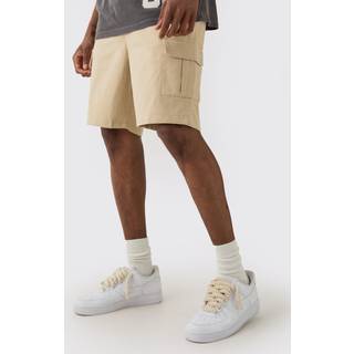 Mens Stone Tall Elasticated Waist Slim Fit Cargo Shorts