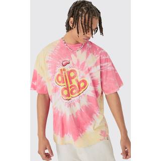 Mens Multi Oversized Tie Dye Dip Dab License T-shirt