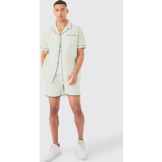 Mens Sage Oversized Shirt & Short Set