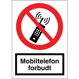Mobiltelefon forbudt - Selvklæbende vinyl - 210 x 148 mm