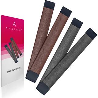 Andlane Hair Bun Maker French Twist Hair Fold Wrap Snap - Ballet Bun For Women and Kids (1 Black 1 Brown)