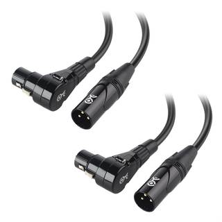 Kabel Matters 2-Pack Right Angle XLR Kabel Kort XLR-mikrofonkabel 0,5 fod Oxygenfrit kobber (OFC) XLR Højre vinkel Kabel MIC CORD XLR Højttalerka