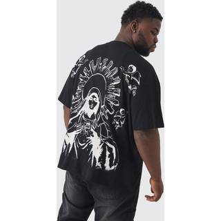 Mens Plus Over The Seam Renaissance Back Print T-shirt In Black