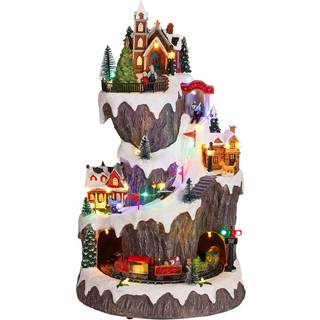 Bjerglandskab med lille tog