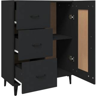 Skænk 69,5X34X90 Cm Konstrueret Træ - Sort