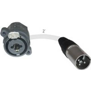 Golv Stage Box Panel Mount Pigtail Drop In No Solder (Combo> XLR Male White)