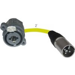 Golv Stage Box Panel Mount Pigtail Drop In No Solder (Combo XLR Male Yellow)