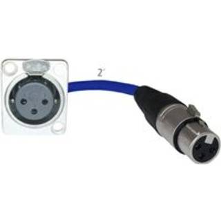 Golv Stage Box Panel Mount Pigtail Drop In No Solder (XLR Female> XLR Female Blue)