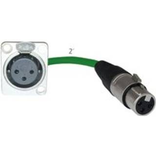 Golv Stage Box Panel Mount Pigtail Drop In No Solder (XLR Female> XLR Female Green)
