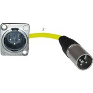 Golv Stage Box Panel Mount Pigtail Drop In No Solder (XLR Male XLR Male Yellow)