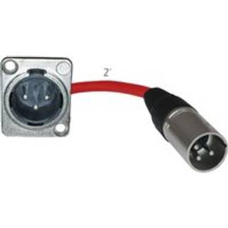 Golv Stage Box Panel Mount Pigtail Drop In No Solder (XLR Male> XLR Male Red)