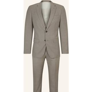 BOSS Black Herren Anzug braun meliert Slim Fit