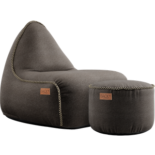 Canvas Lounge Chair & Pouf