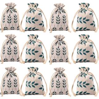 Meta-U BURLAP-tasker med DrawString-opbevaringspose-poser Bag-gave-pose til fest | Bryllup-12pcs (13? 17 cm (5,2? 6,8 tommer) blad)