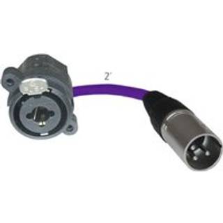 Golv Stage Box Panel Mount Pigtail Drop In No Solder (Combo XLR Male Purple)